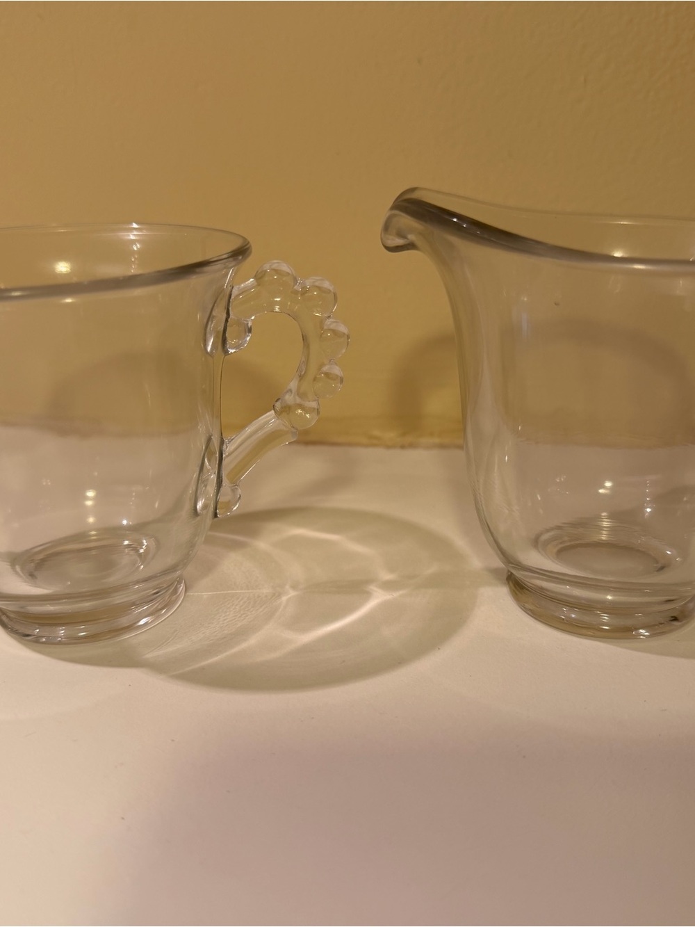 Clear Glass Creamer and Sugar Set - Elegant Transparent Serveware